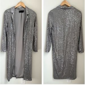 Zara Silver Sequin Duster Size 2